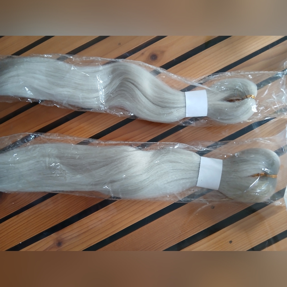 2/$14 New 26 inch silver blonde braiding hair extensions Womens Ladies Girls